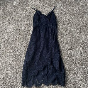 Lulus Navy Midi Dress Open Back